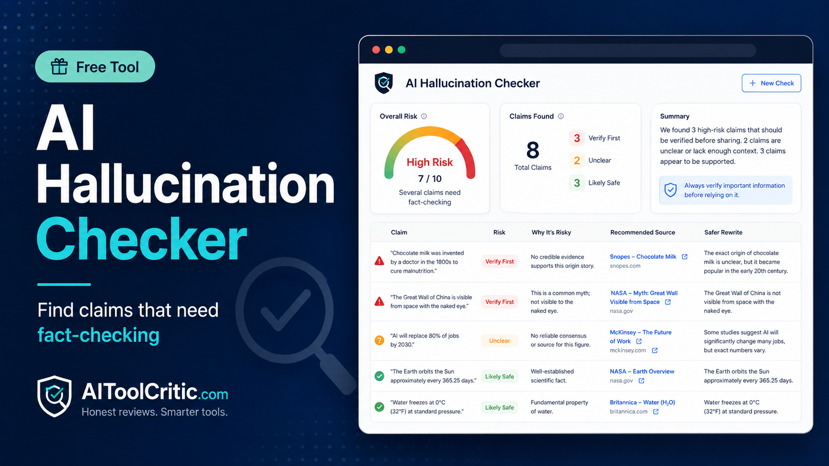 AI Hallucination & Fact-Checker — 官网预览图